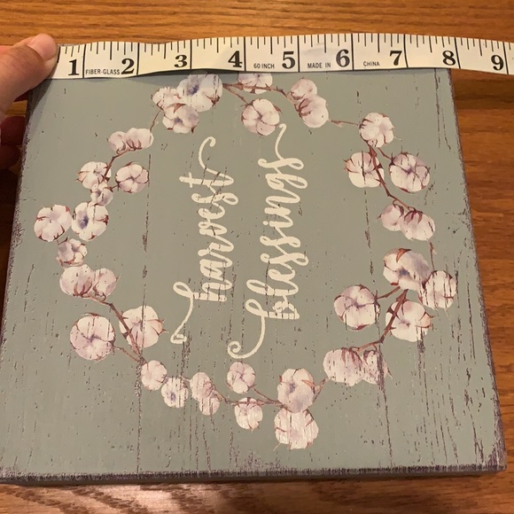 Harvest Blessings Wooden Square 8 x 8 Decorative Sign - Picture 6 of 7